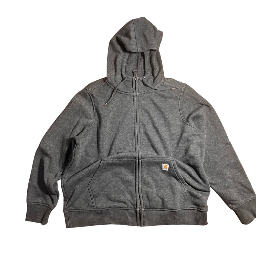 Carhartt Full Zip Hoodie Charcoal Gray Relaxed Fit 1X Workwear Heavyweight